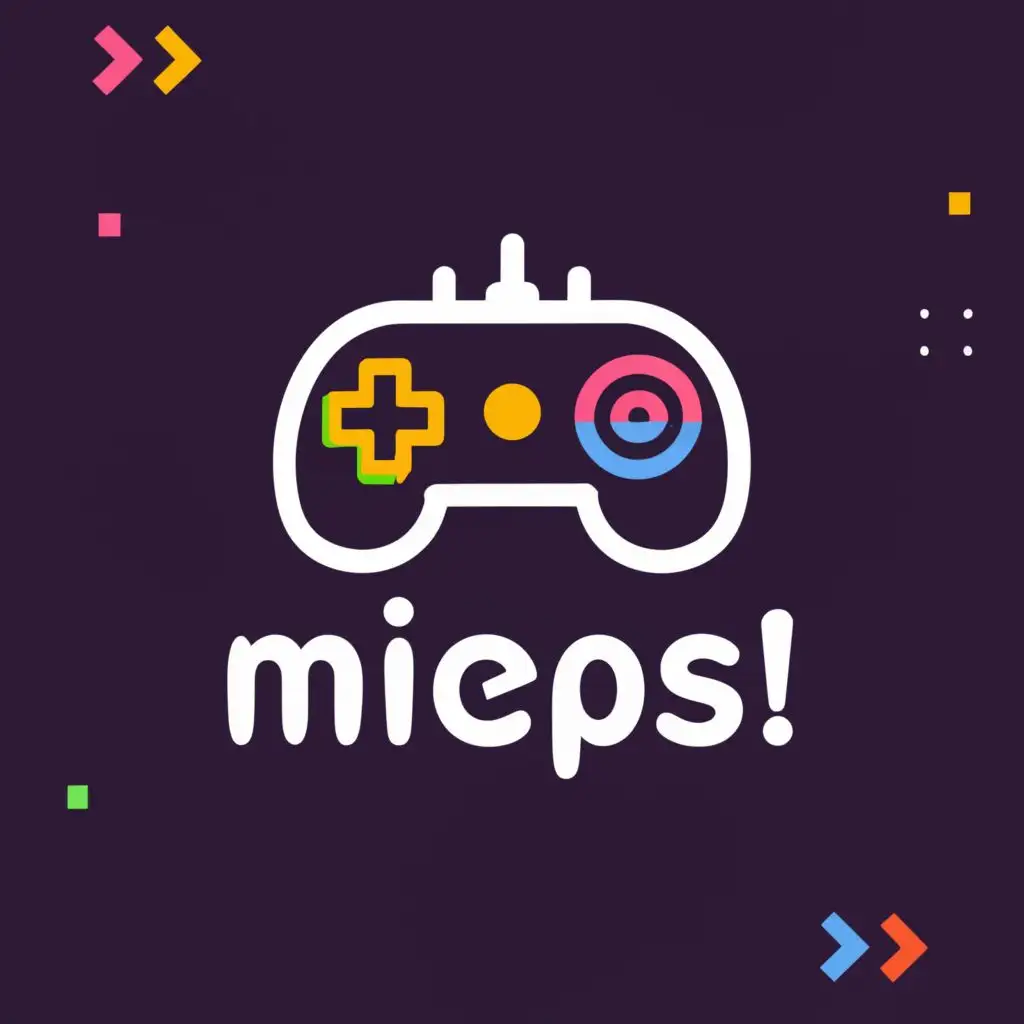a logo design,with the text "Mieps!", main symbol:Game Controller,Minimalistic,be used in Entertainment industry,clear background