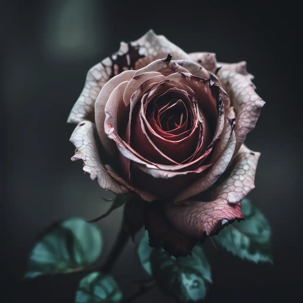 rose that is dying slowly, eerie, yet beautiful 