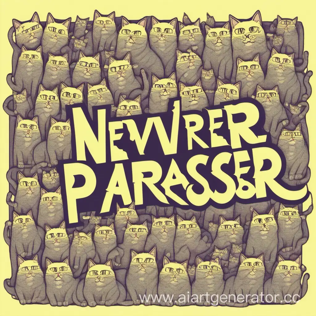 text NeverParser with some programm effects ,numbers and some cats