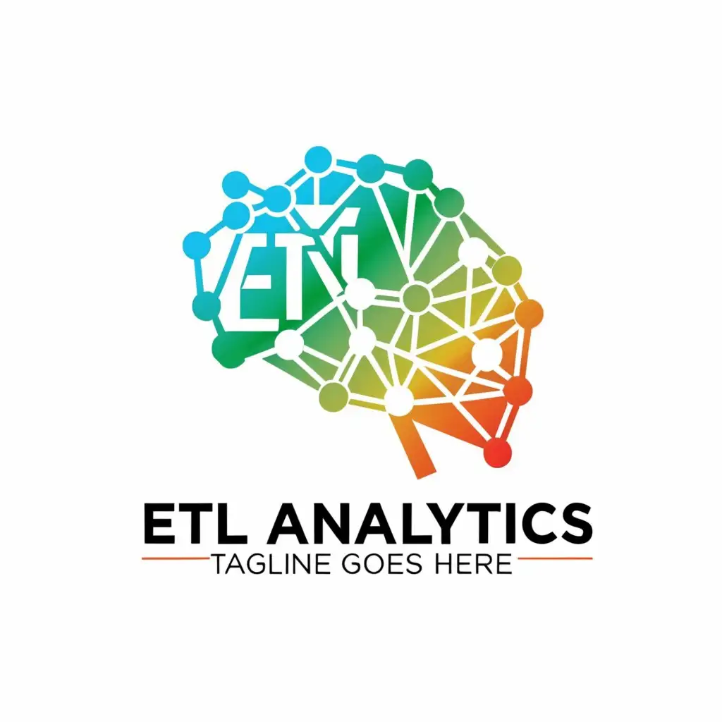 a logo design,with the text "ETL Analytics", main symbol:visualizing Brain,complex,be used in Education industry,clear background