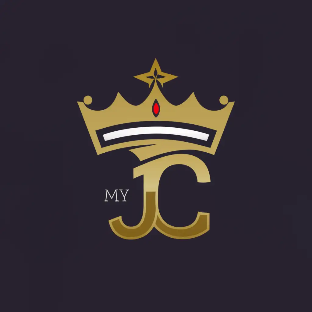 a logo design,with the text "my boy JC", main symbol:crown with a small cross at the top of the crown,Moderate,be used in Religious industry,clear background