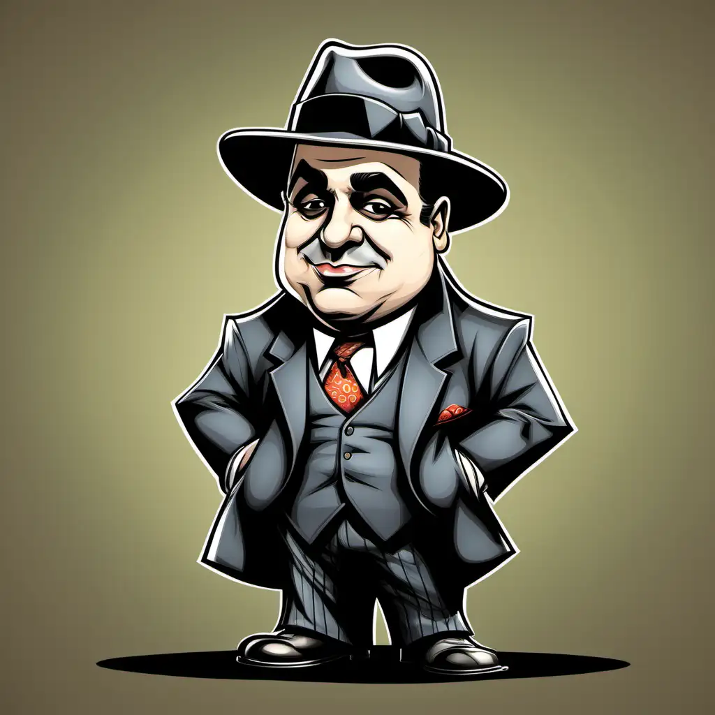 Cartoon Al Capone with fedora