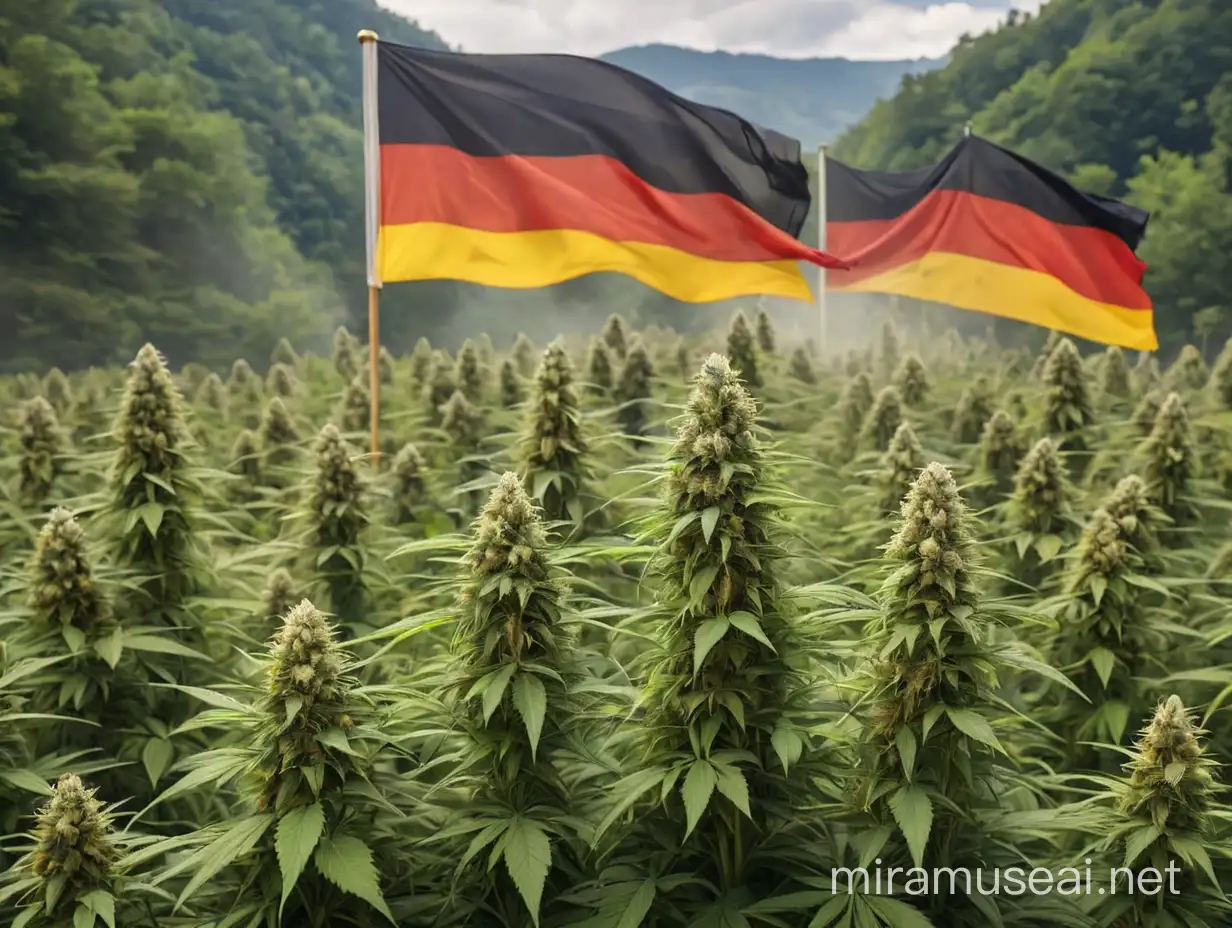 German Families Enjoying Outdoor Activities with Cannabis Plants