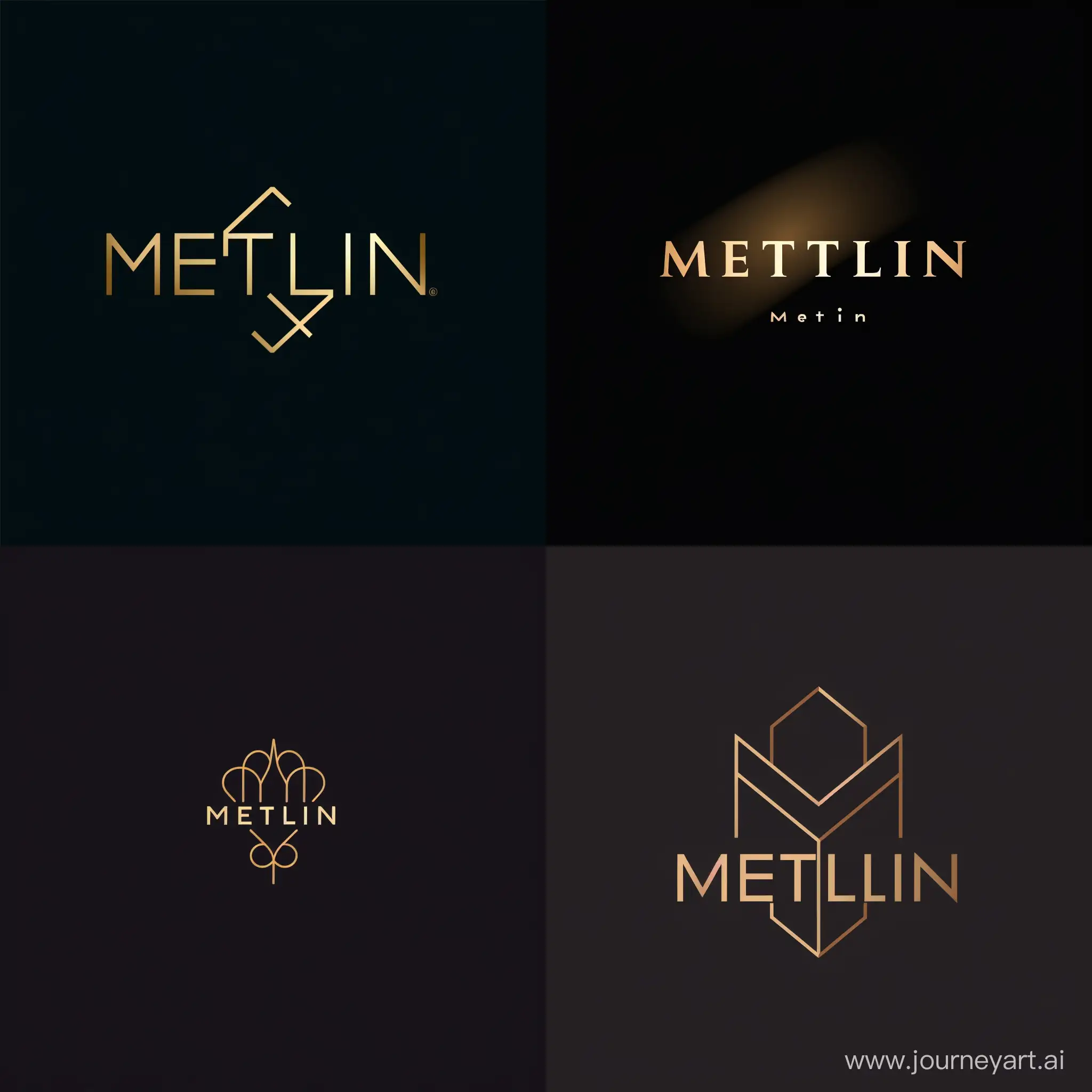 создай логотип с надписью Metlin