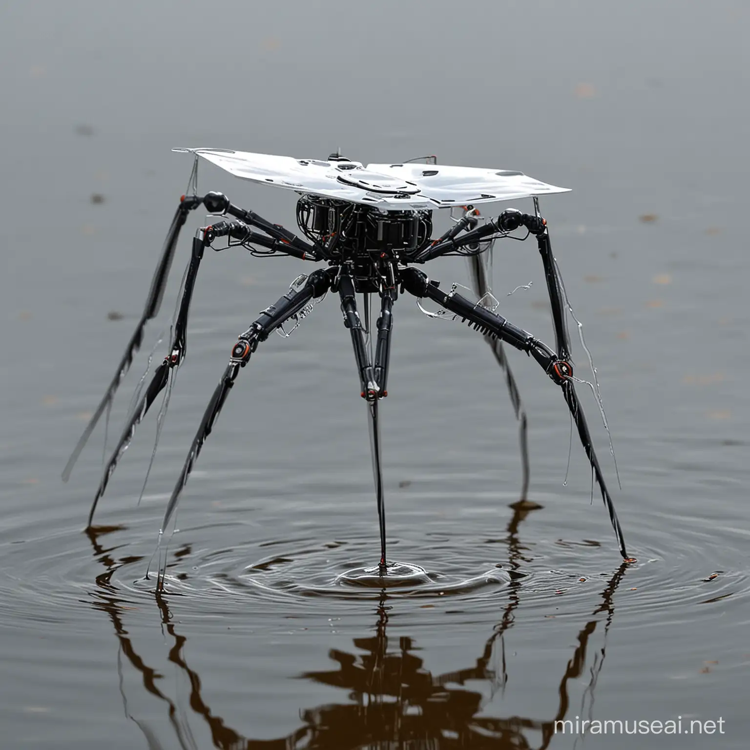 Robotic Water Strider Navigating Through a Futuristic EcoSystem