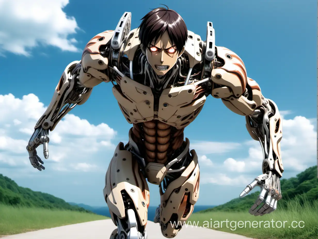 Futuristic-Escape-Cyborg-Anime-Character-Evades-Titan-Eren-Jaeger