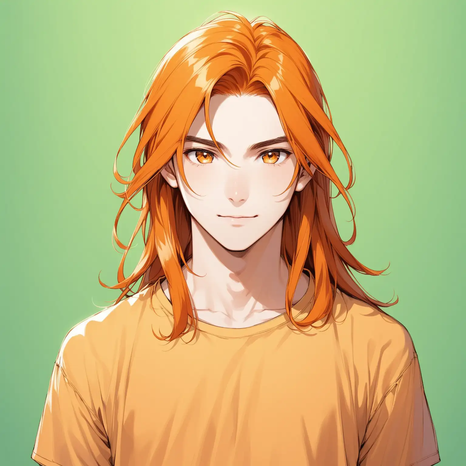 Vibrant Portrait of an OrangeHaired Youth Captivating Beauty and Confidence