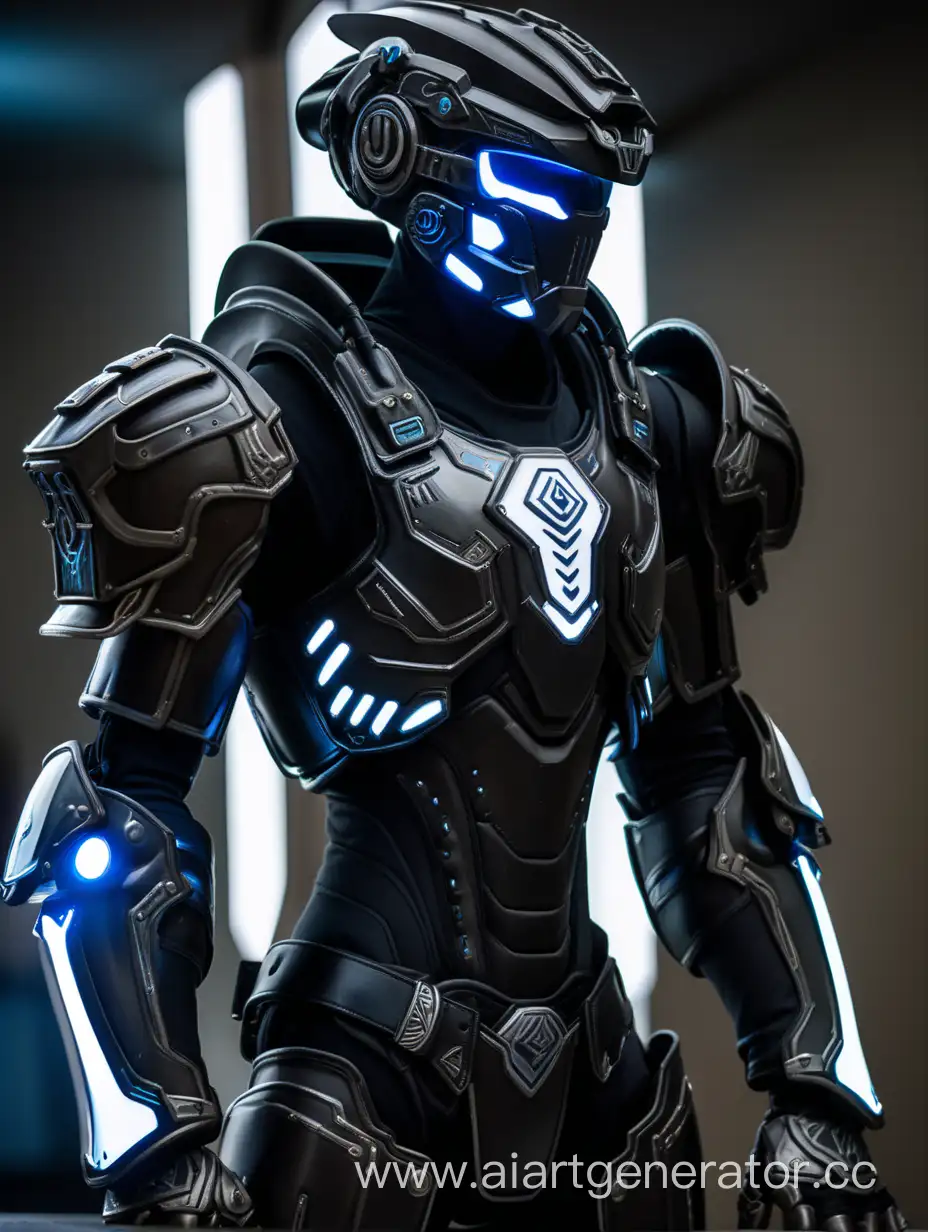 Cyber-Scout-in-Black-Armor-with-White-LED-Accents