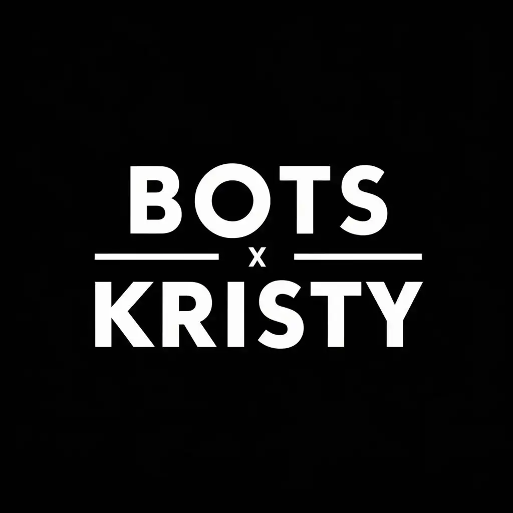 logo, Tech Enthusaint, with the text "Bots X Kristy", typography, be used in Internet industry