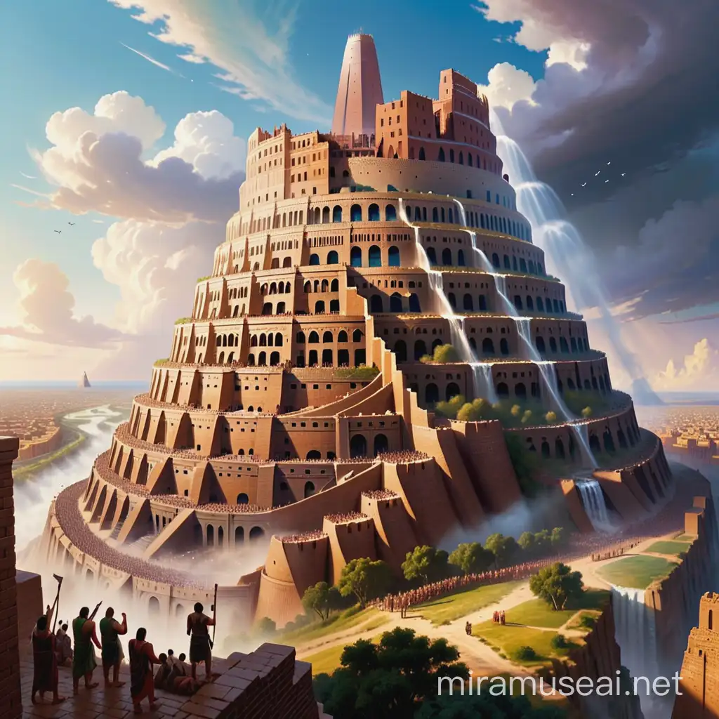 Tower of babel, a tower built upon the language of humans building it that ascended into the sky where the gods lived, but the gods wanted to tear it down so they scrambled up the language that built the tower