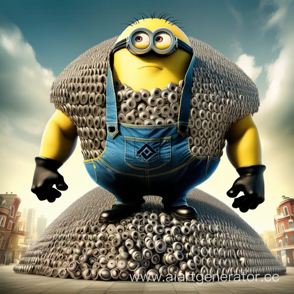 A mountain of muscles in the form of a minion from Despicable Me
