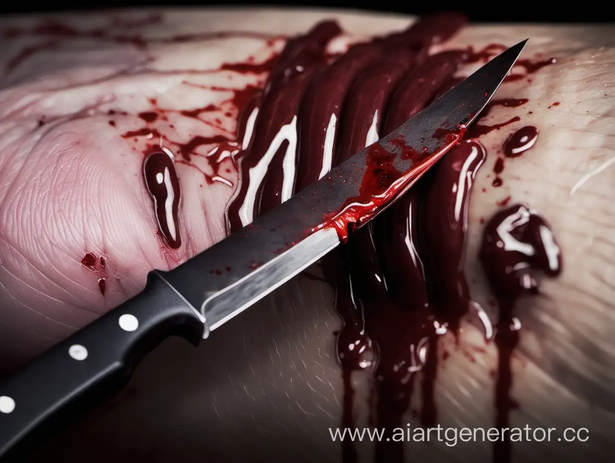 knife cut. wound. blood.