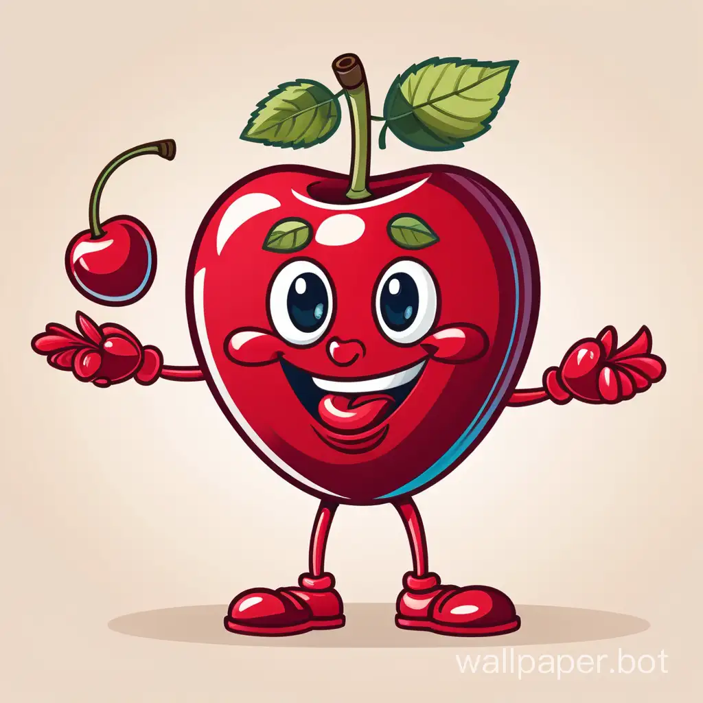 Cherry cartoon anthropomorphic illustration