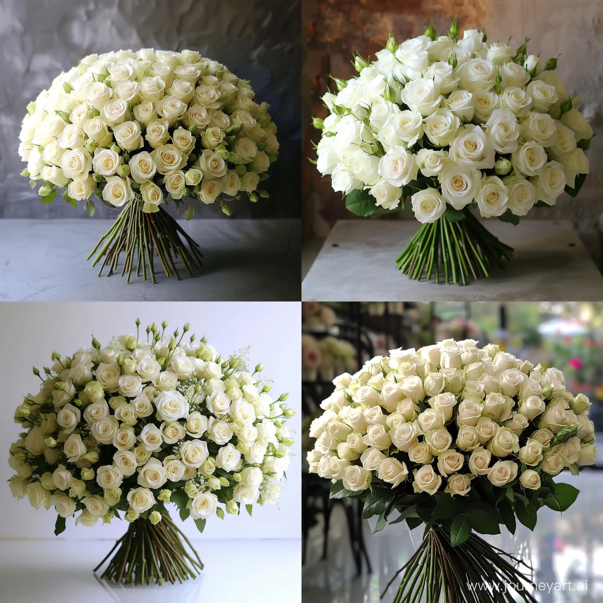 шикарный букет белых роз