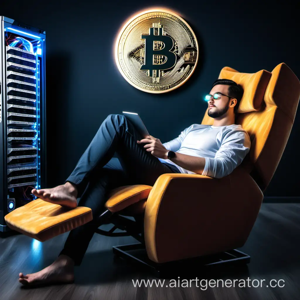Relaxing-Man-Next-to-Cryptocurrency-ASIC
