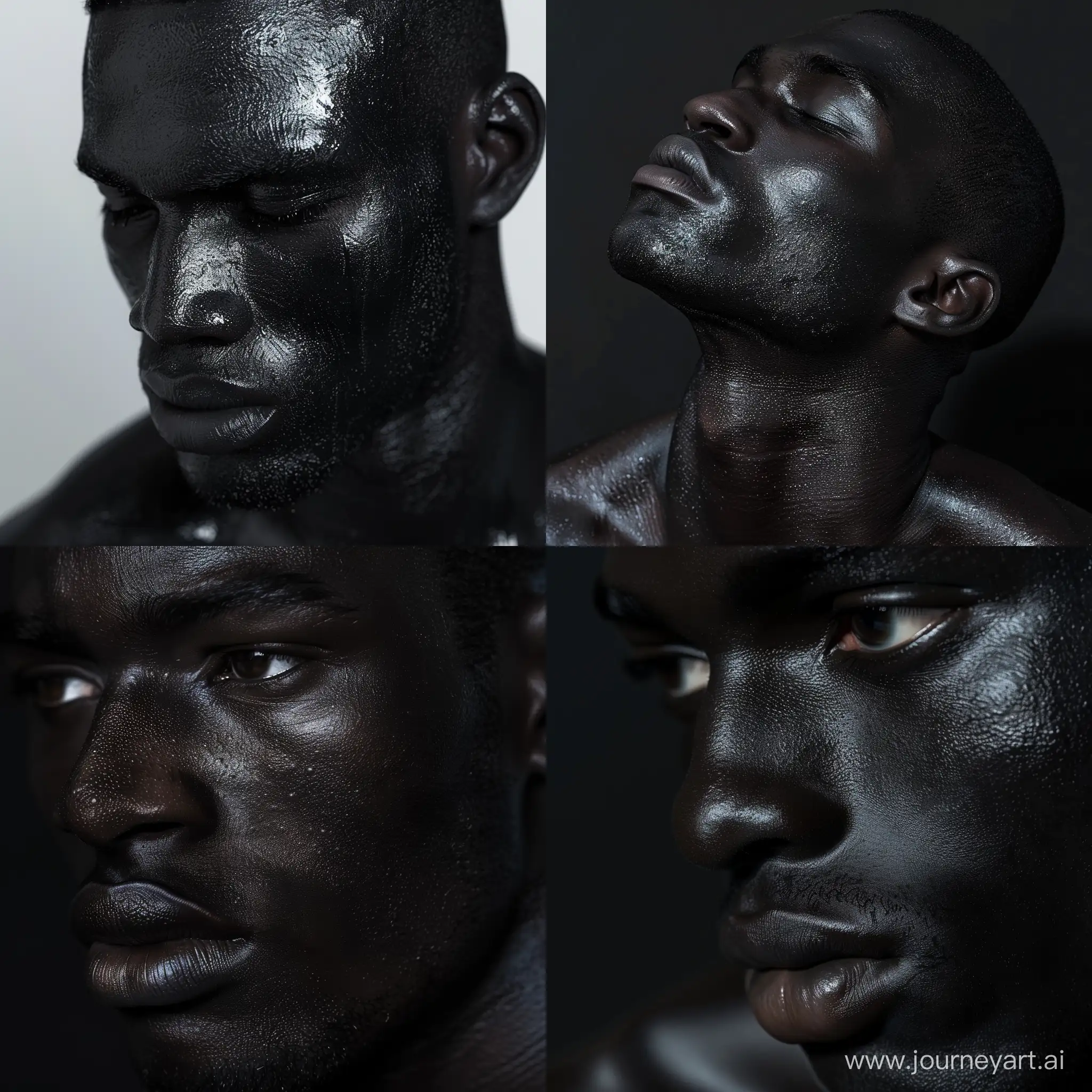 realistic black man with realistic skin photography highly detailed --style raw 