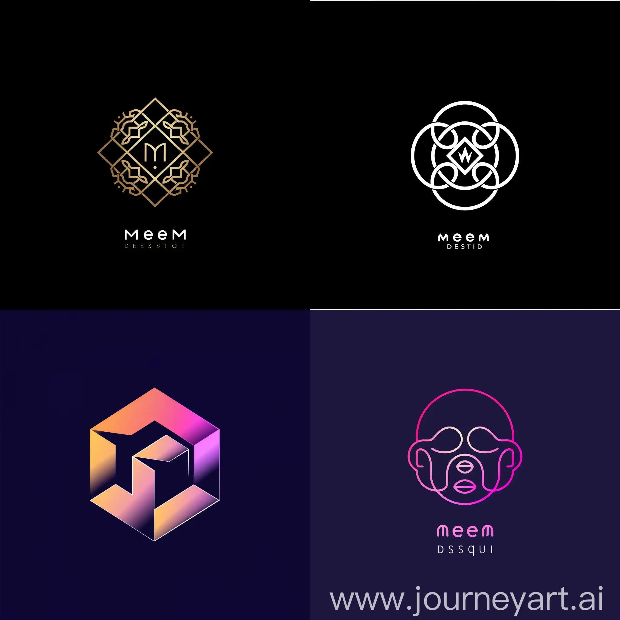 make a logo for a company which is a digital design agency, whose name is meeem design studio