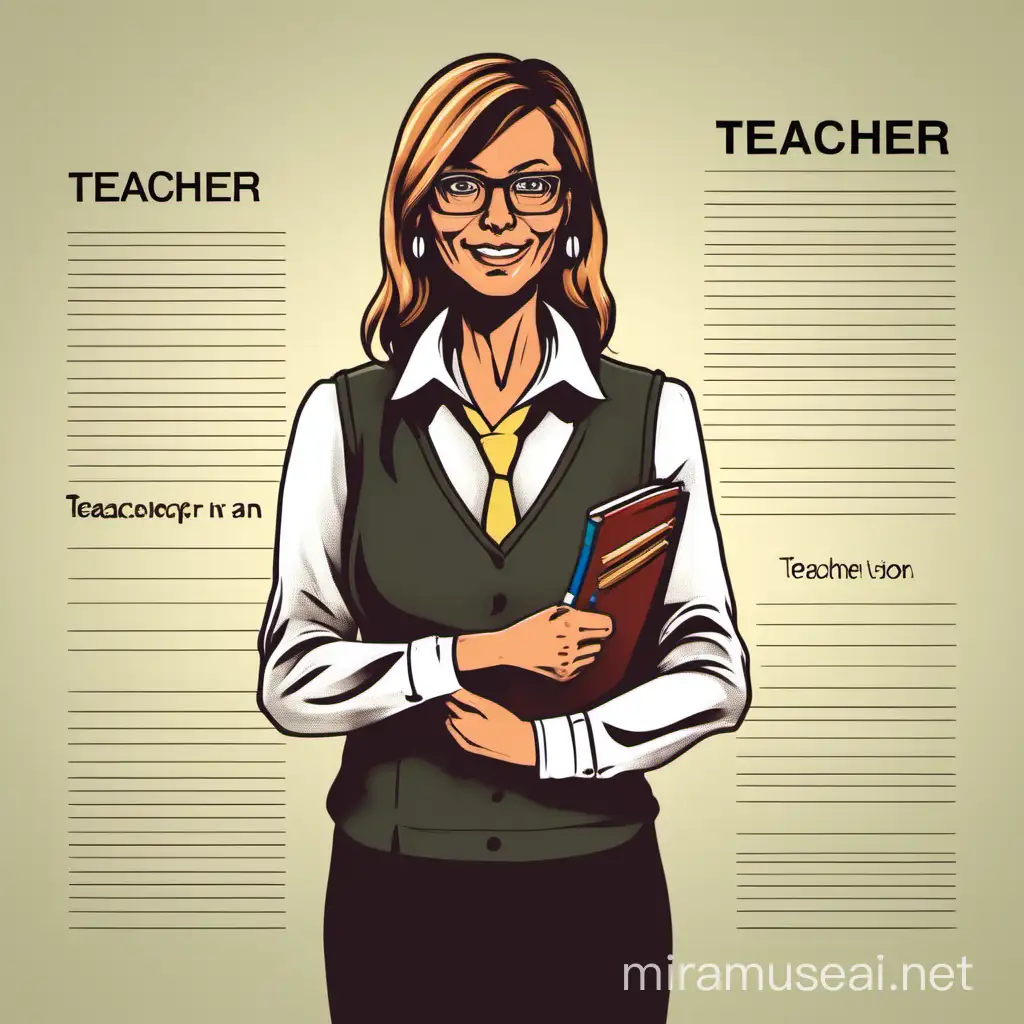 Charming Educator in Vibrant Classroom