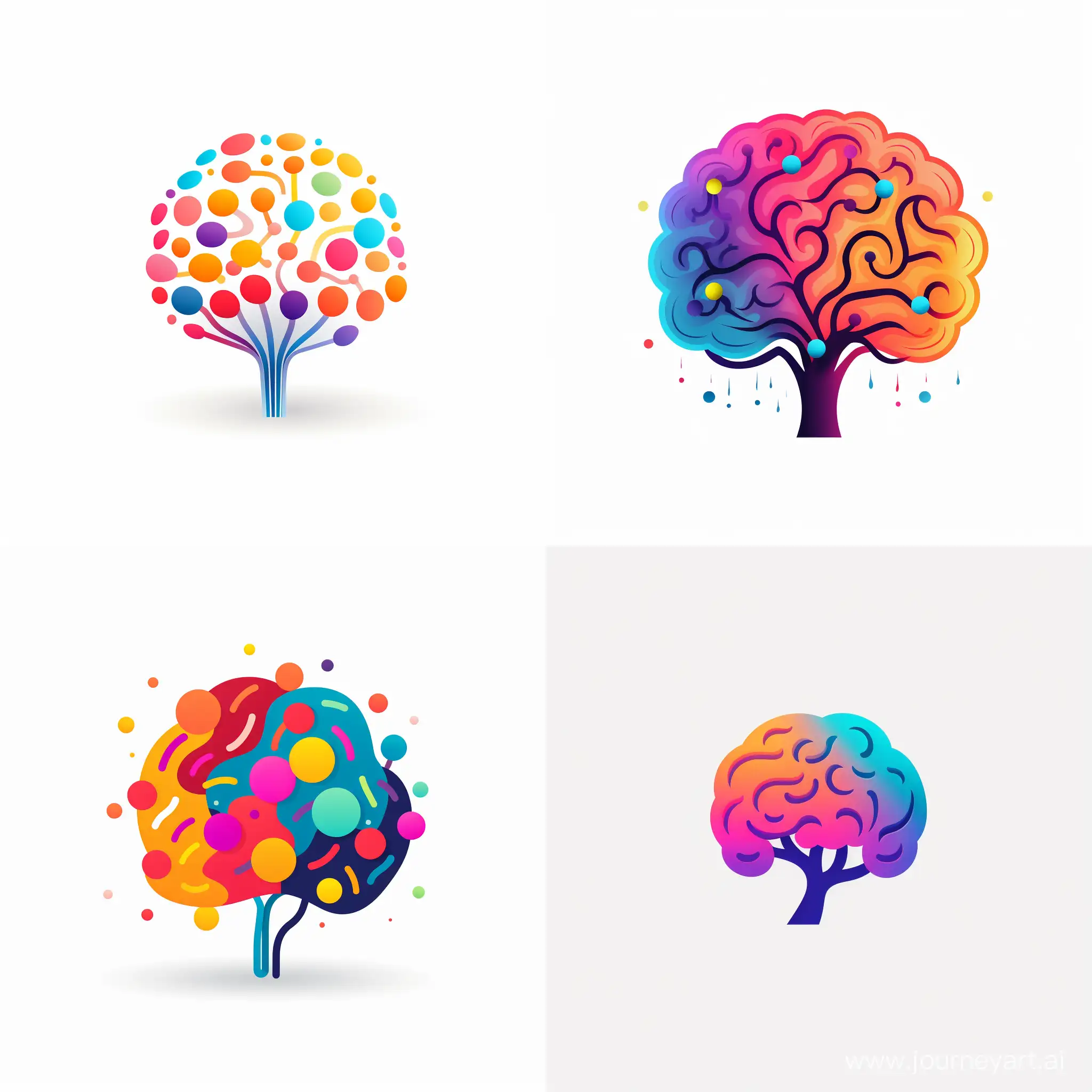 A colorful simple drawing of a brain, LOGO