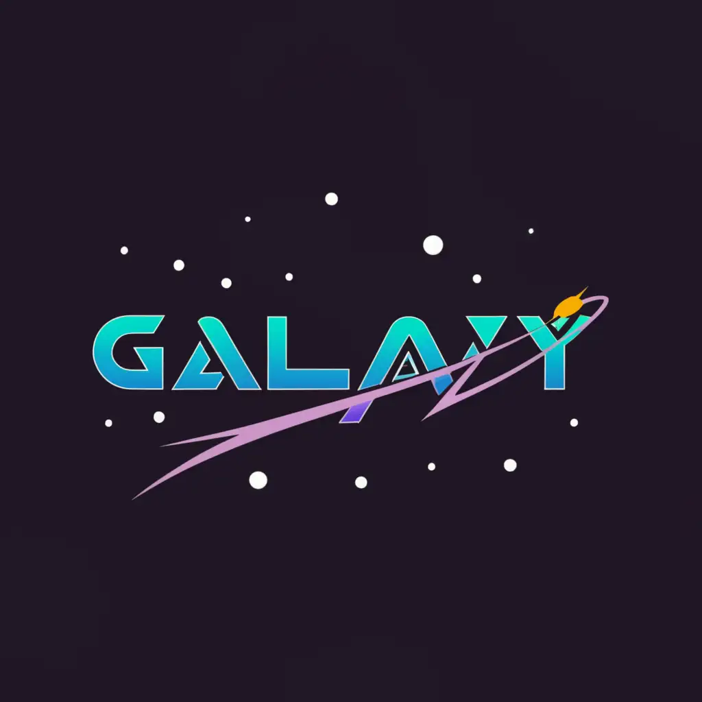 a logo design,with the text "Galaxy", main symbol:Shooting stars, spaceships,Moderate,be used in Technology industry,clear background