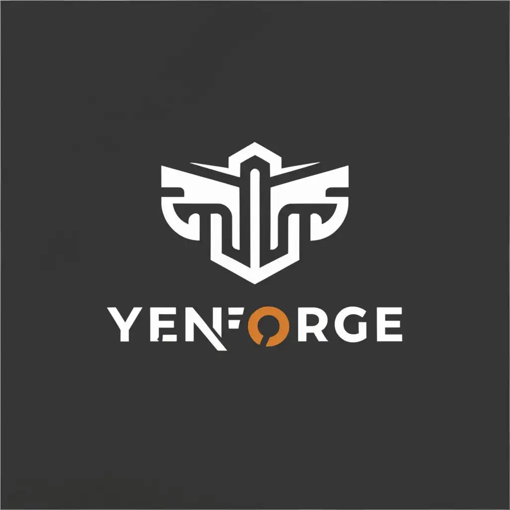 Logo-Design-for-YENFORGE-Automotive-Elegance-with-Forging-Press-and-Anvil-Emblem