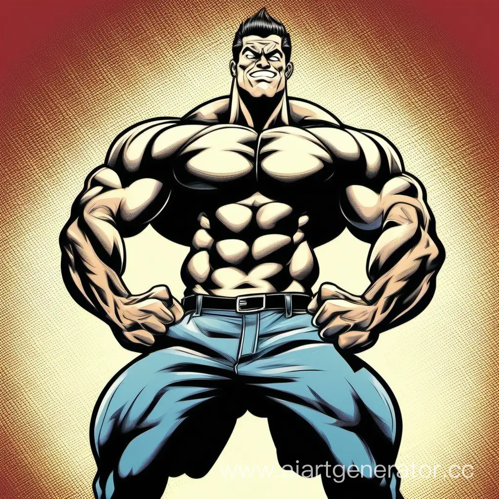 Comic-Style-Muscular-Man-Flexing