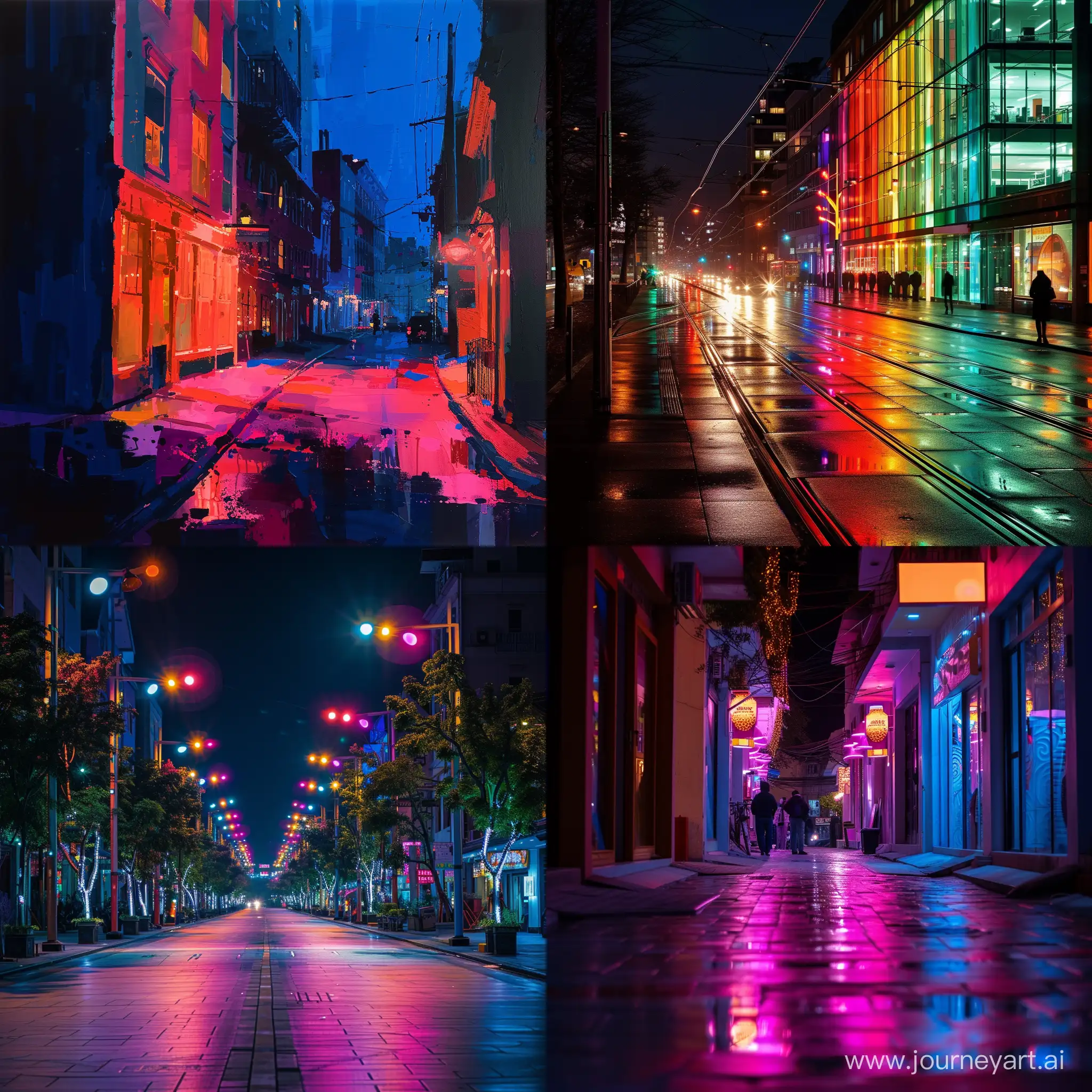Night street colors