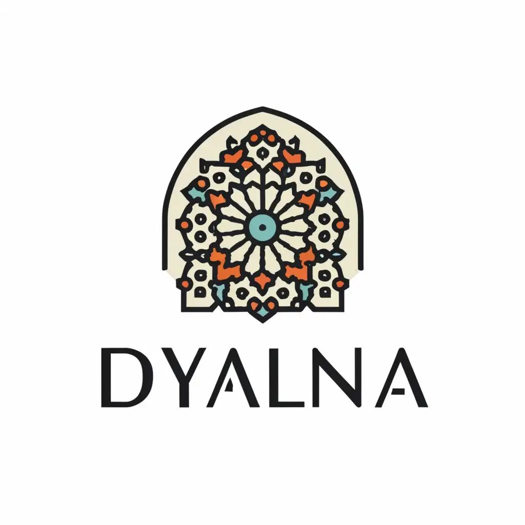 a logo design,with the text "DYALNA", main symbol:Moroccan door,complex,be used in Events industry,clear background