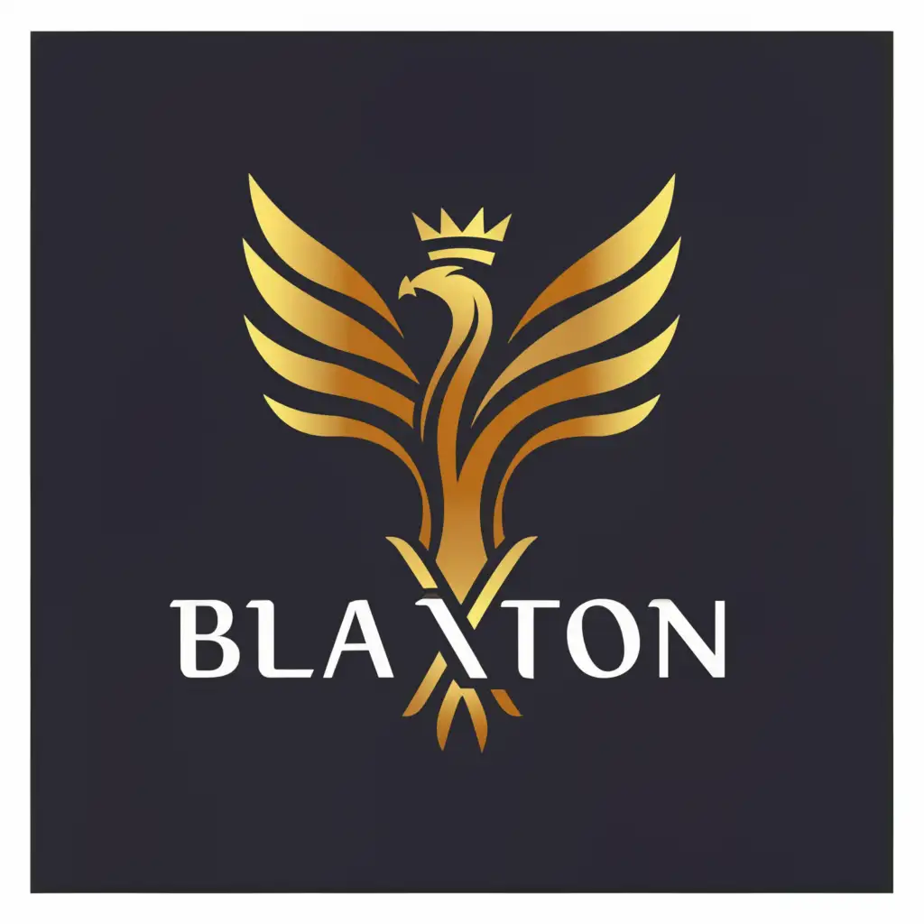 a logo design,with the text "BLAXTON", main symbol:phoenix bird, crown,Minimalistic,be used in Construction industry,clear background