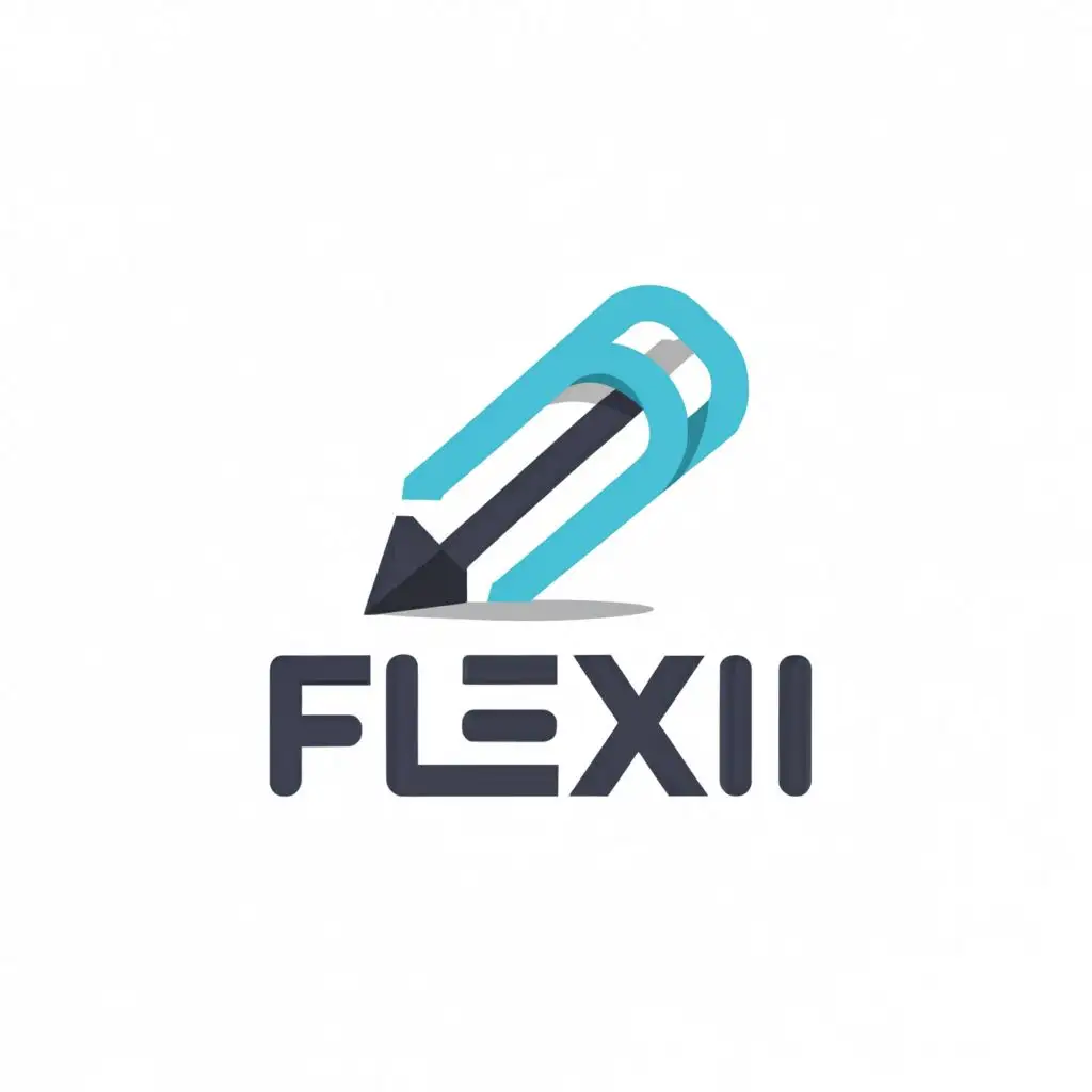 a logo design,with the text "Flexi", main symbol:pencil

,Moderate,be used in Education industry,clear background