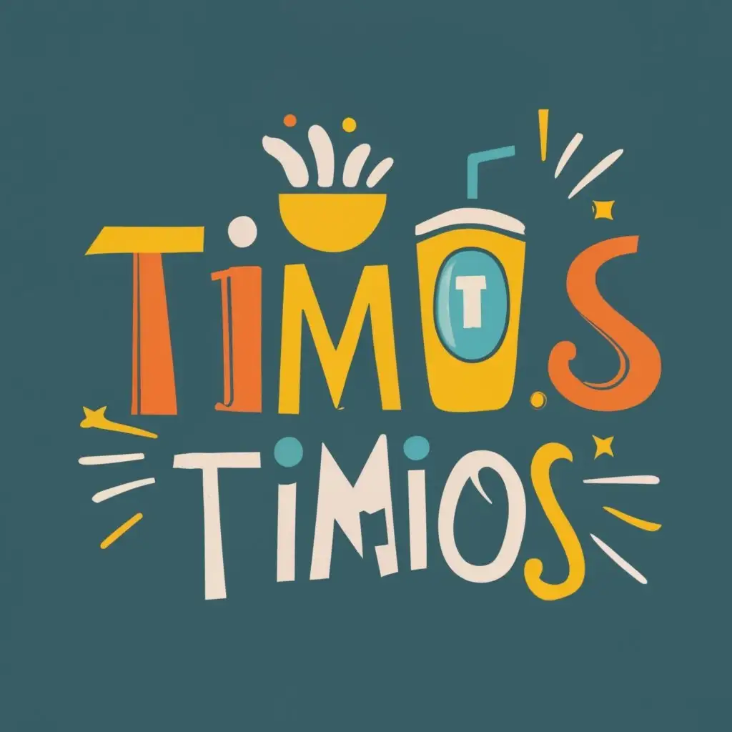 logo, Tim, with the text "Timos Timios", typography, be used in Restaurant industry