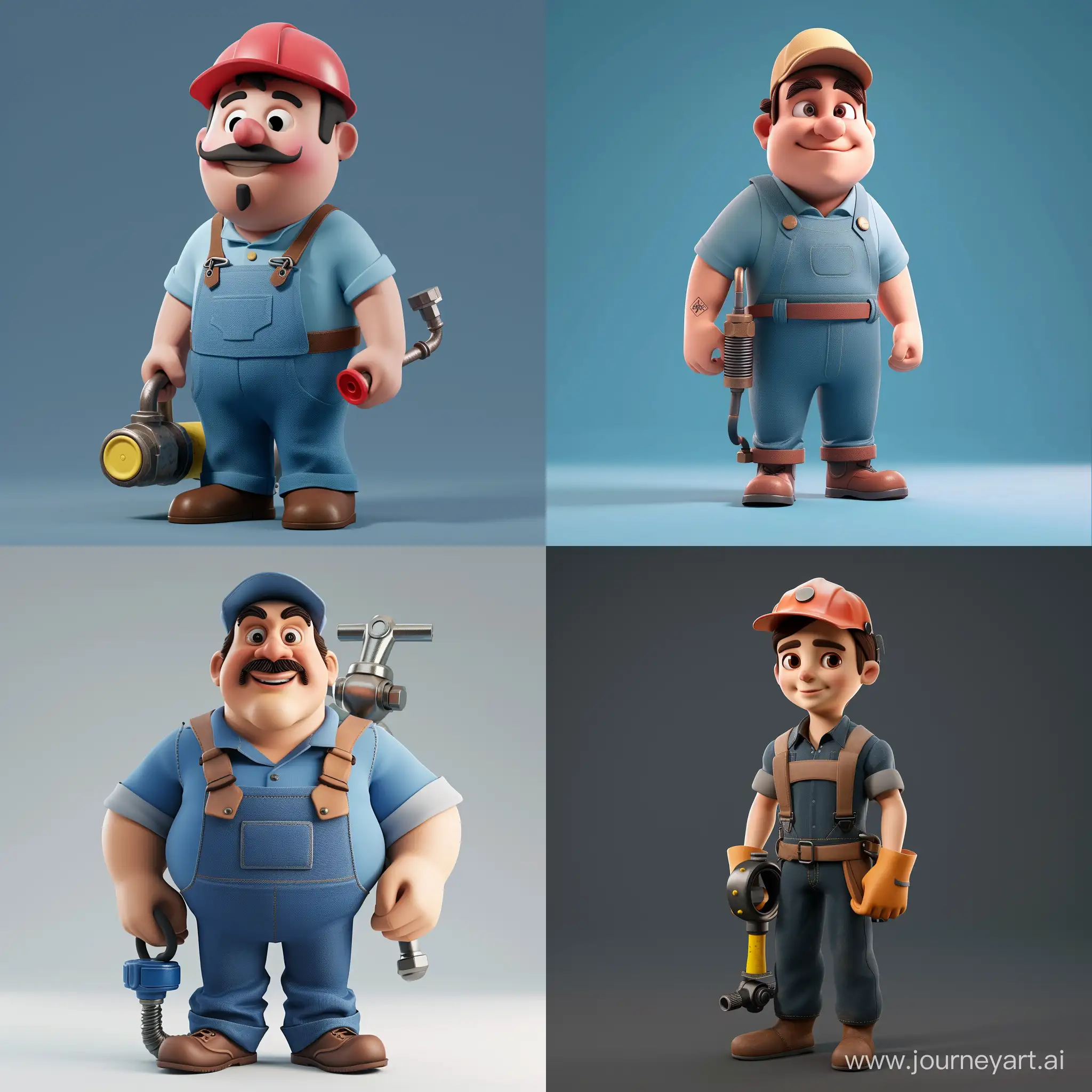 3d cartoon plumber
