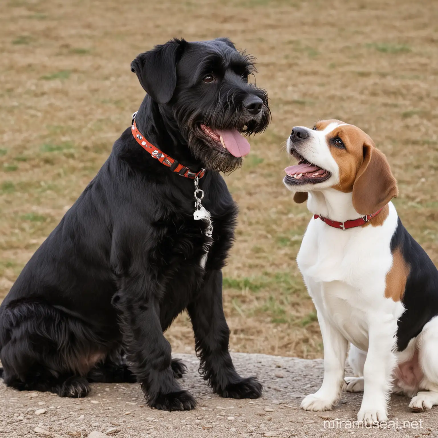 Schnauzer Comedian Shares a Laugh with Beagle Companion