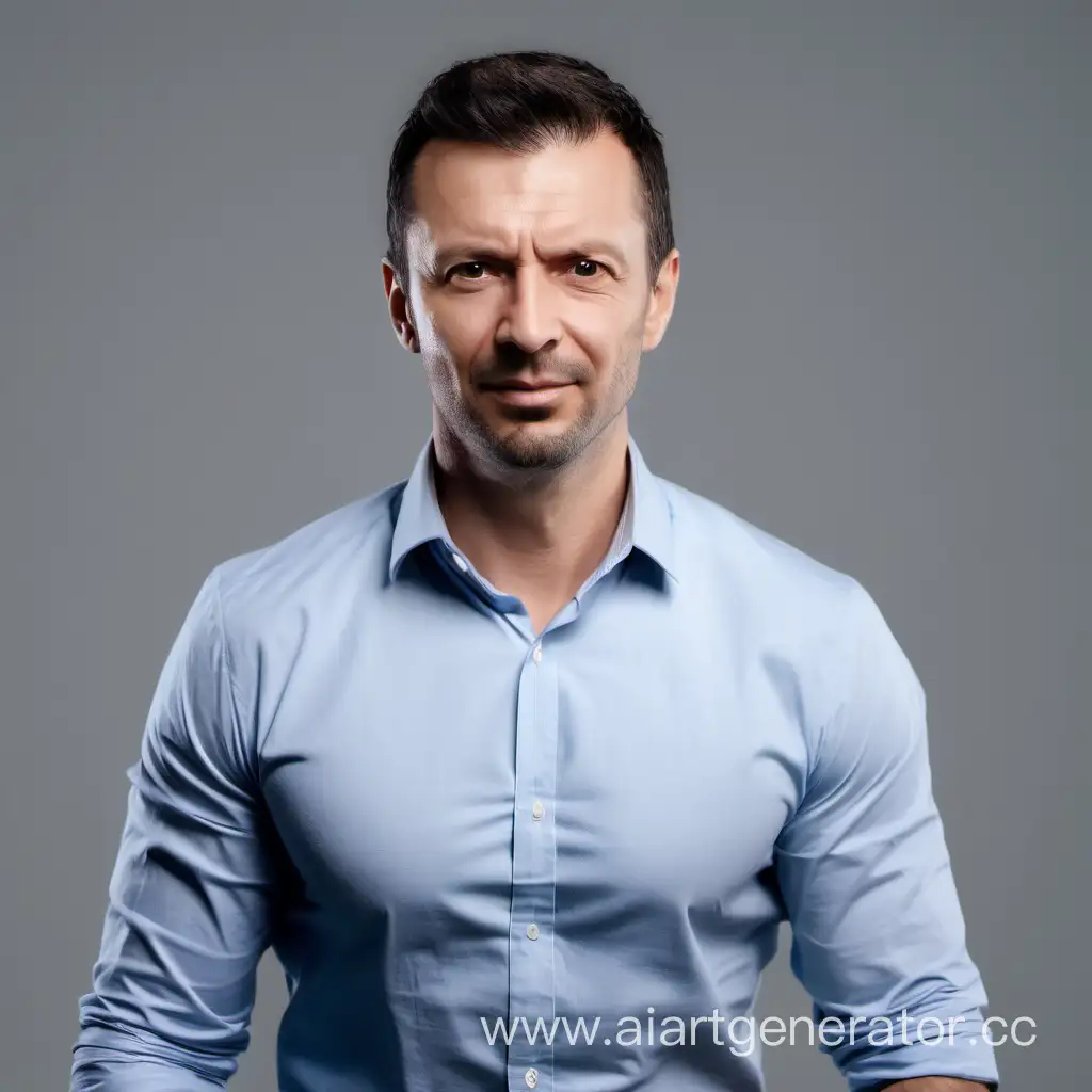 Young-and-Successful-Man-with-Sporty-Build-in-Stylish-Shirt