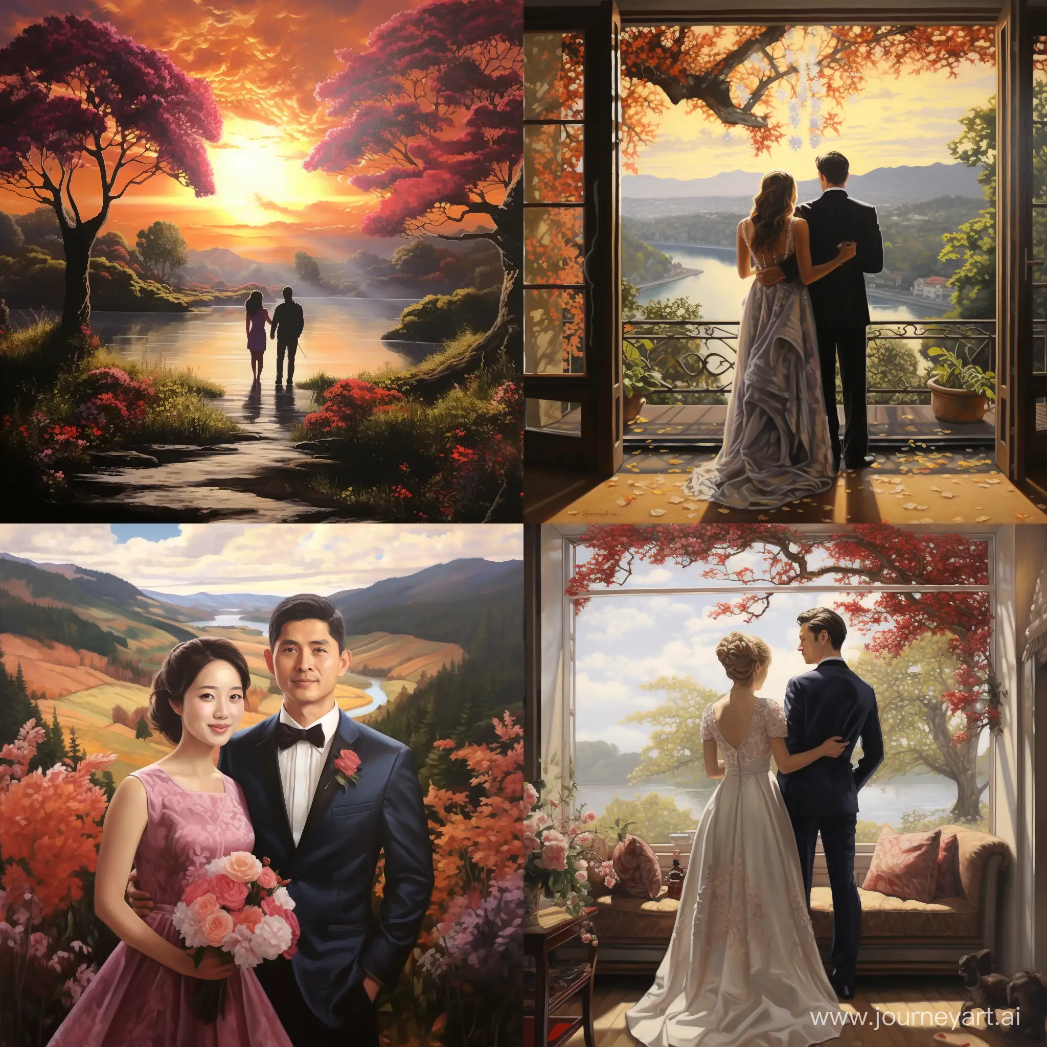 Romantic-17th-Wedding-Anniversary-Scenery-Painting