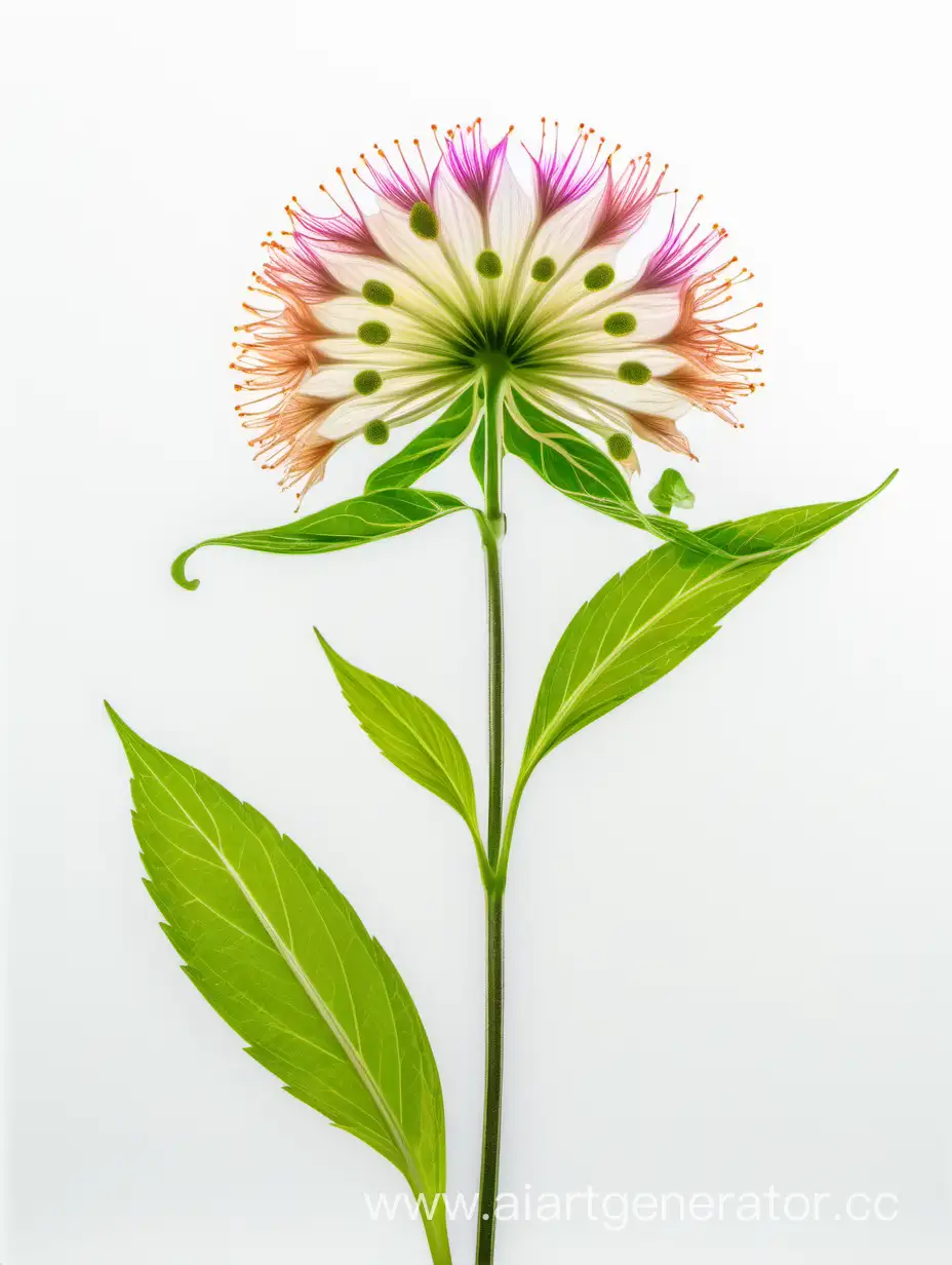 Vibrant-Perennials-8K-HighResolution-Wild-Flower-Display-with-Fresh-Green-Leaves-on-White-Background