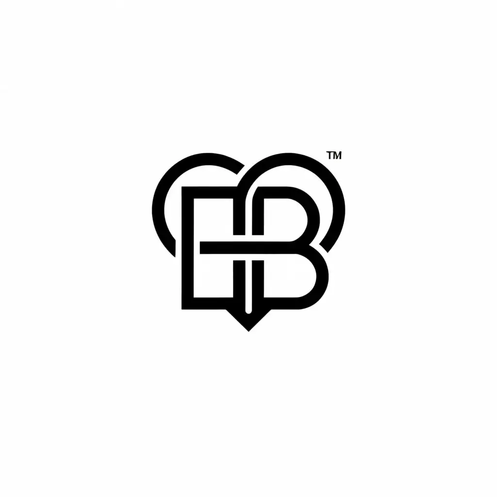 LOGO-Design-For-HeartBeat-Elegant-HB-with-Heart-Symbol-on-Clear-Background