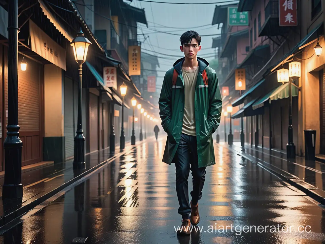 Determined-Young-Man-Walking-Alone-in-Rainy-Urban-Landscape