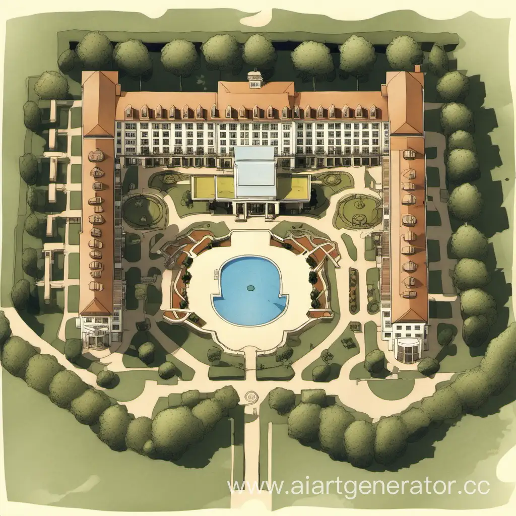 Historical-Hotel-Grounds-Map-Aerial-View-of-6-EpochStylized-Buildings