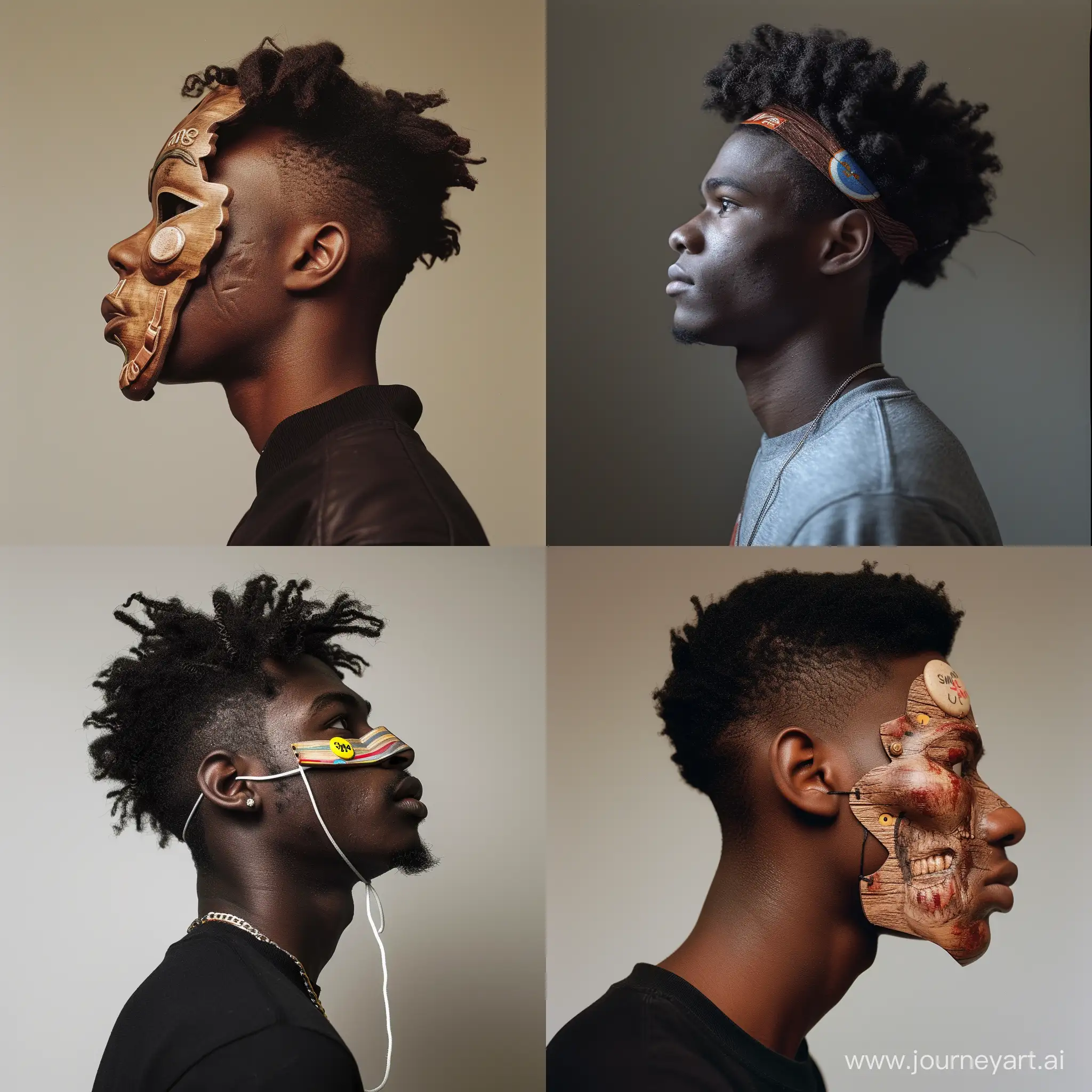 Contemporary-Wooden-Studio-Portrait-Black-Young-Men-in-SM-Masks