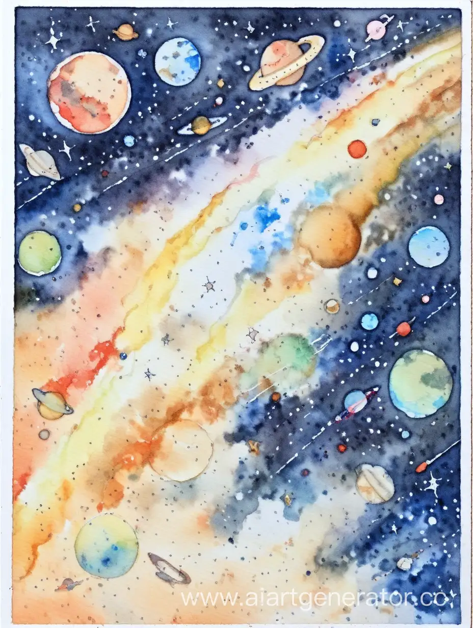 Serene-Space-Scene-in-Watercolor-Cosmic-Postcard-Art