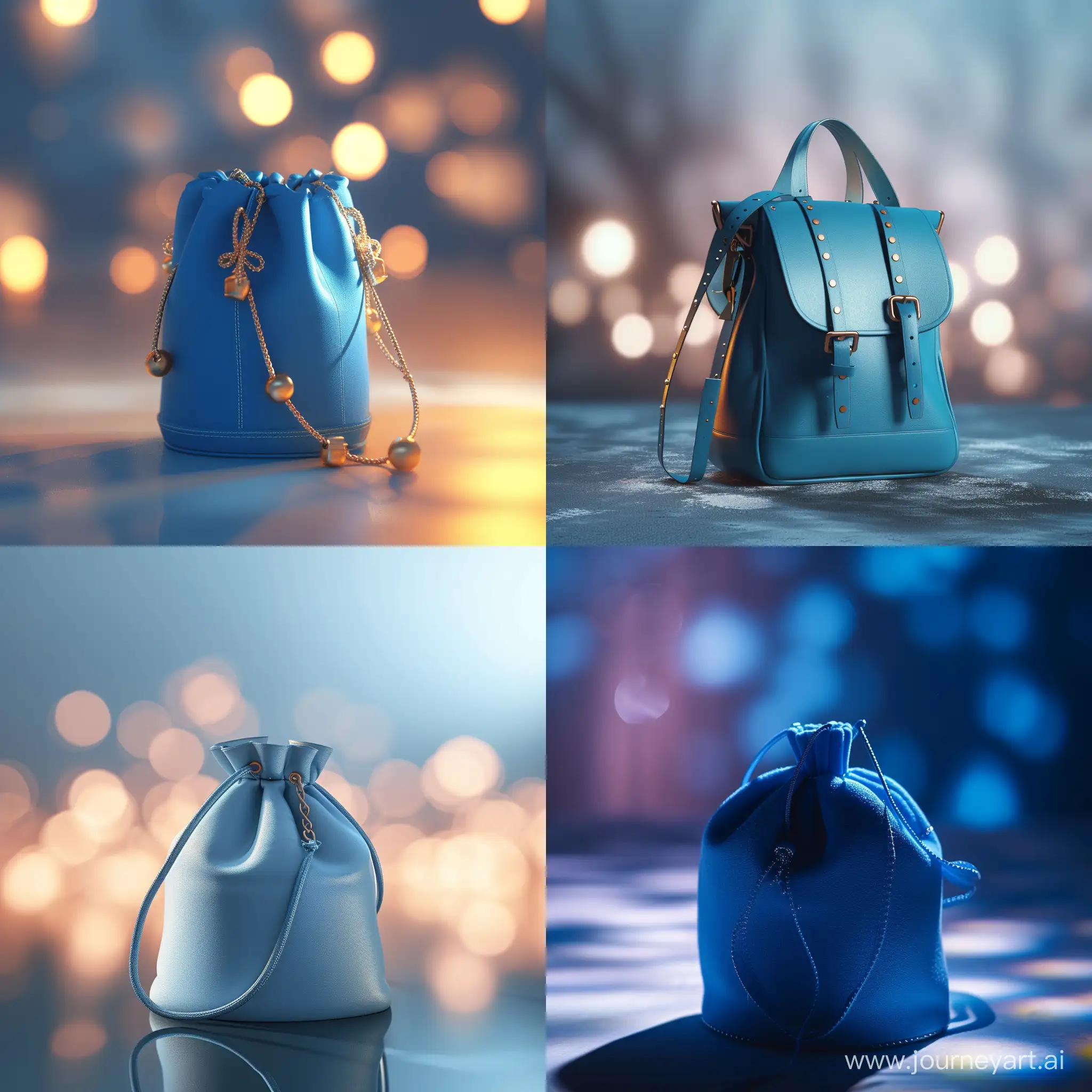 bag blue, ((((cinematic look)))), soothing tones, contour light, bokeh background,  Realistic_v7:2,  more_details:0.5