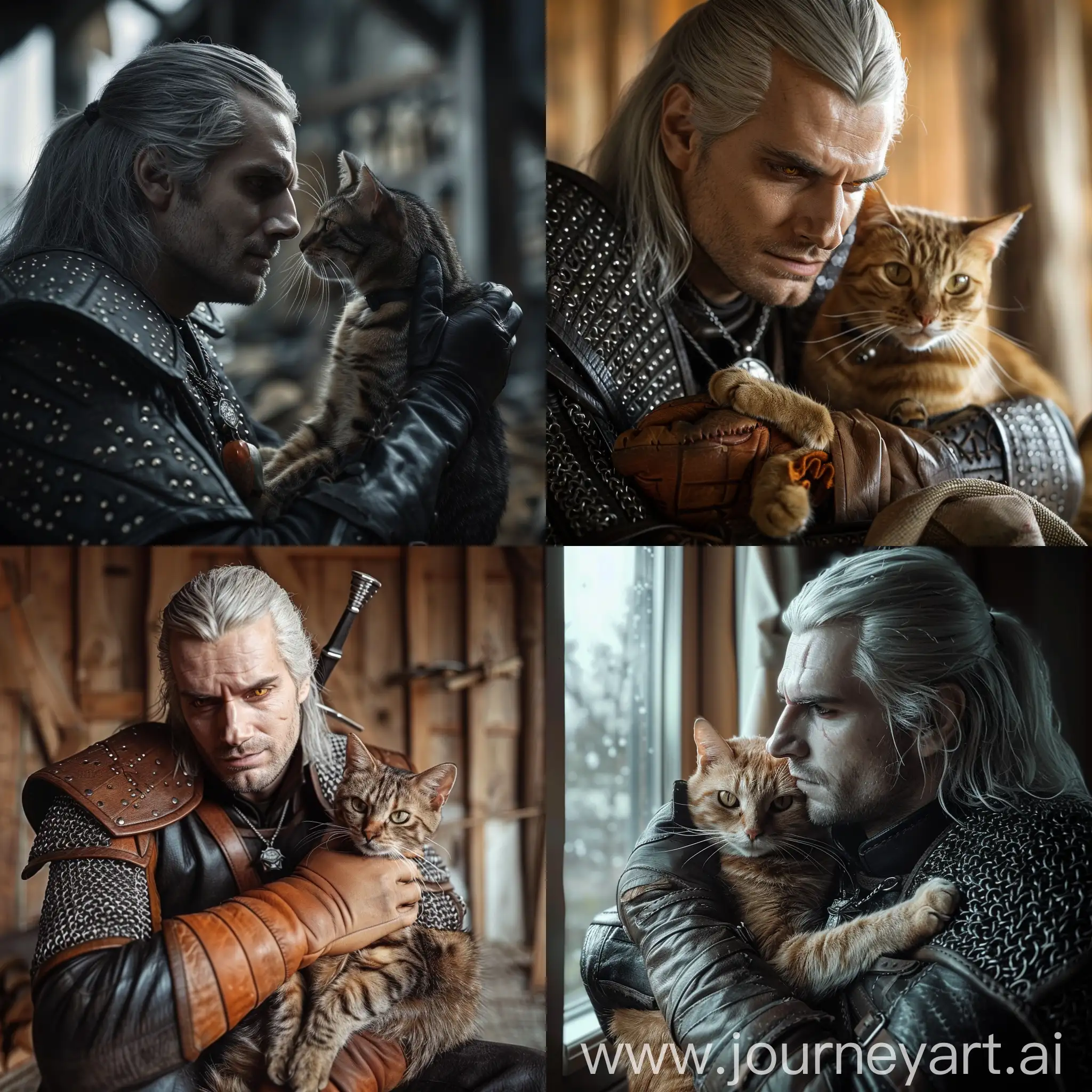 Geralt-from-Witcher-with-Cat-Companion