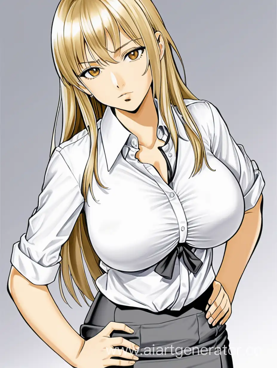 Confident-Manga-Girl-with-Golden-Hair-in-White-Shirt-and-Skirt