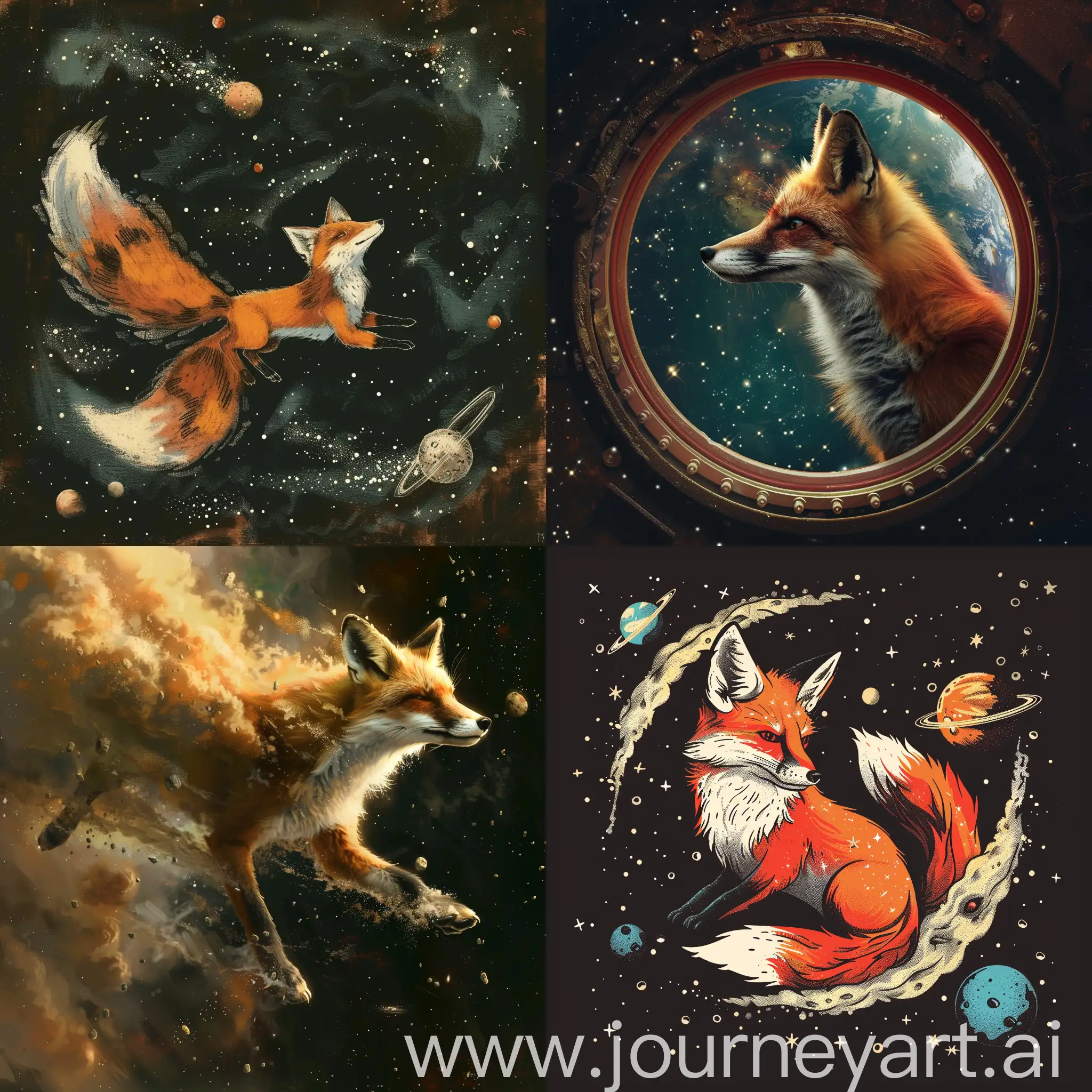 Cosmic-Fox-A-Stellar-Adventure-in-Space-Illustration