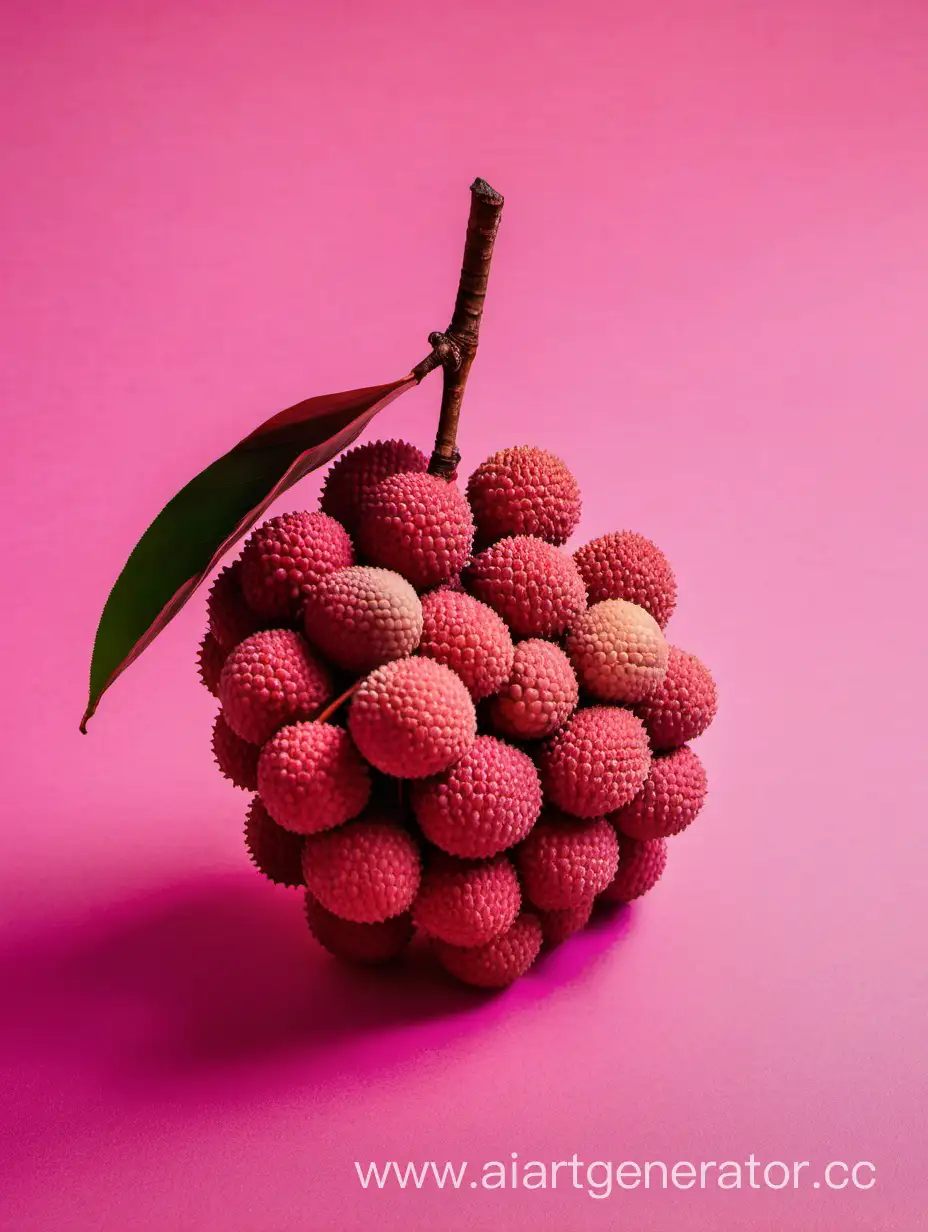 Lychee on pink background