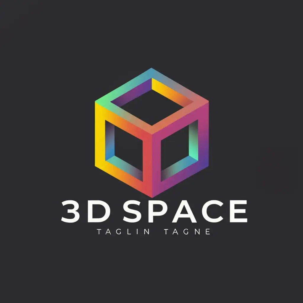 LOGO-Design-For-3D-Space-Futuristic-3D-Structure-Emblem-for-Technology-Industry