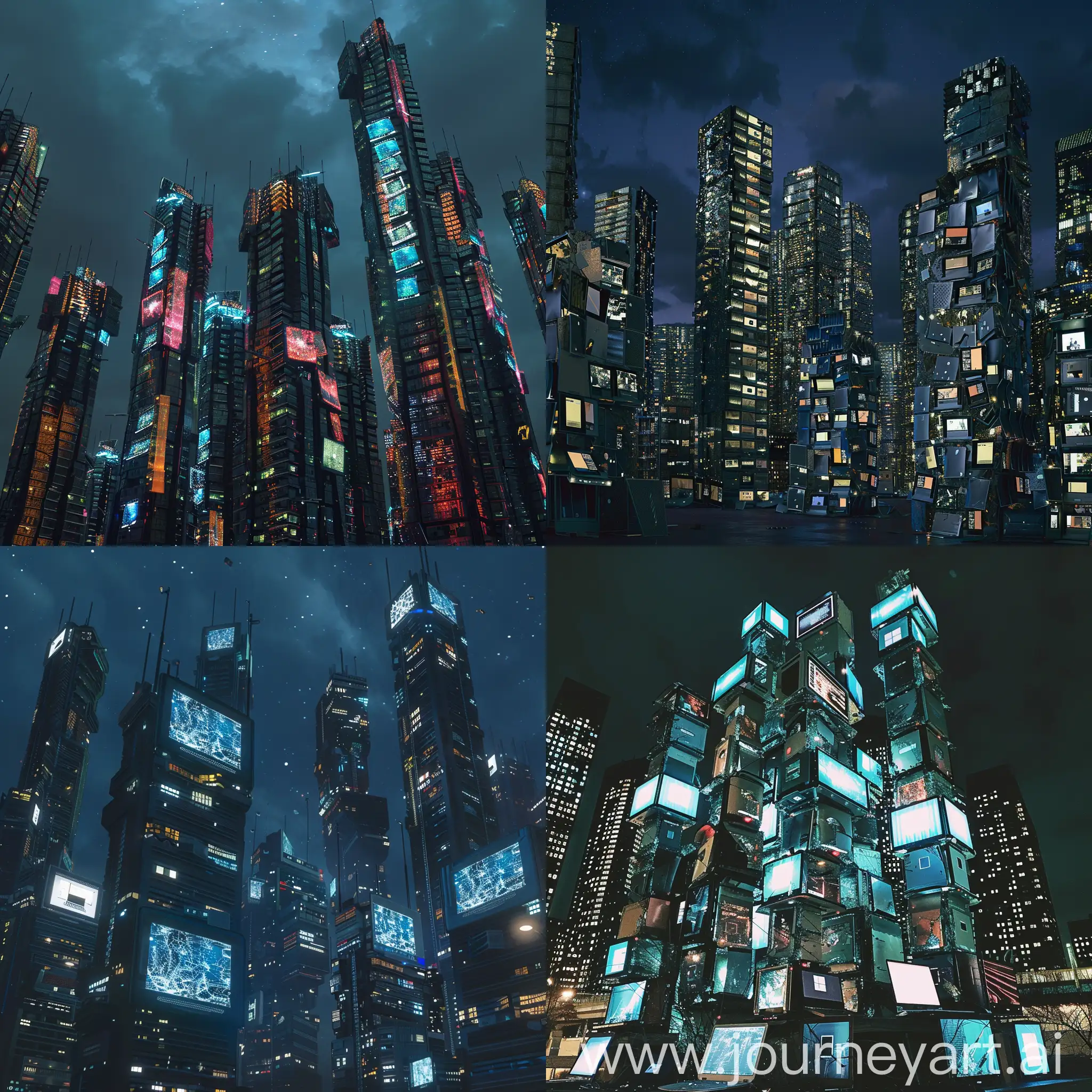 Futuristic-Urban-Landscape-Glowing-Skyscrapers-Crafted-from-Recycled-Laptops