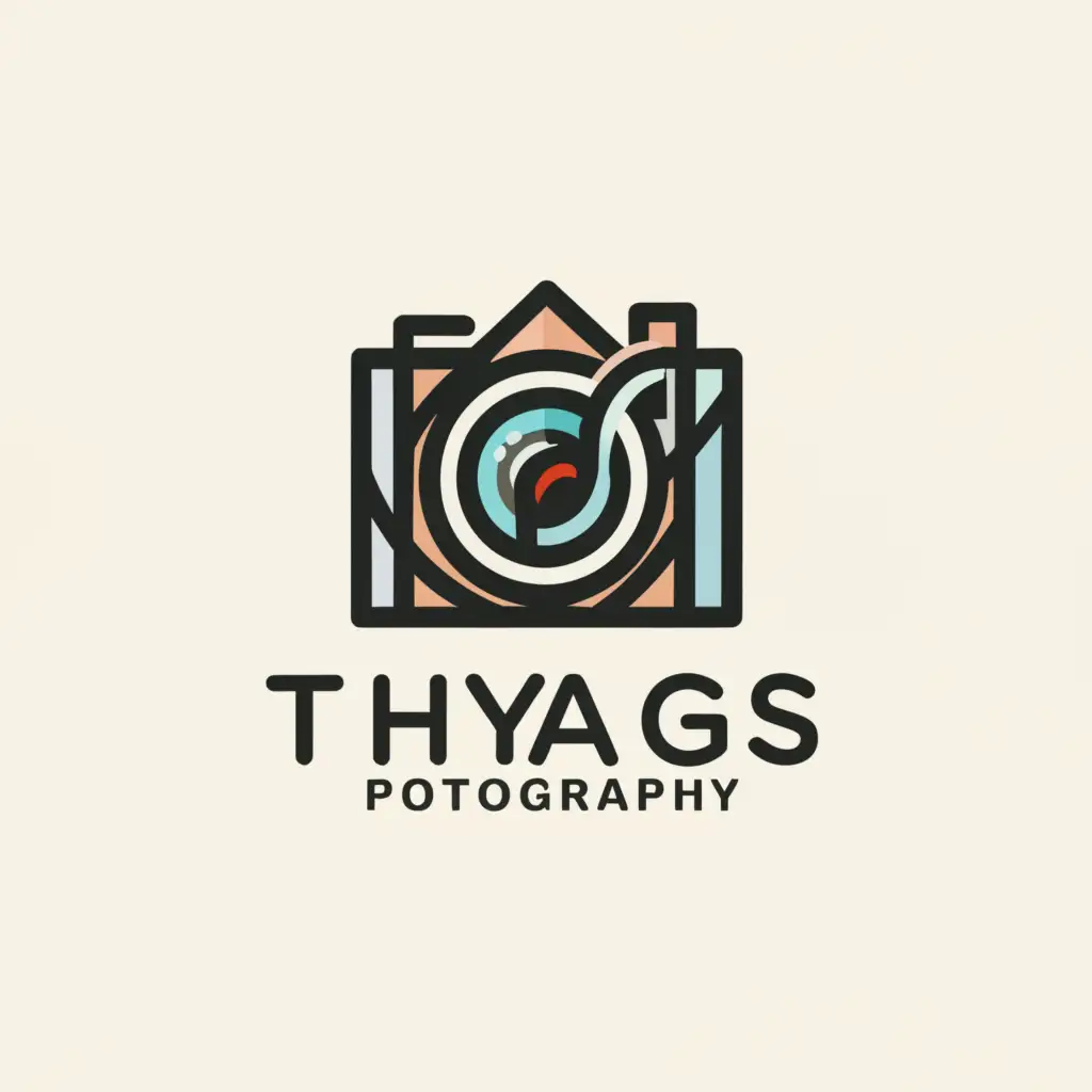a logo design,with the text "thyags photography", main symbol:camera,Moderate,be used in Entertainment industry,clear background