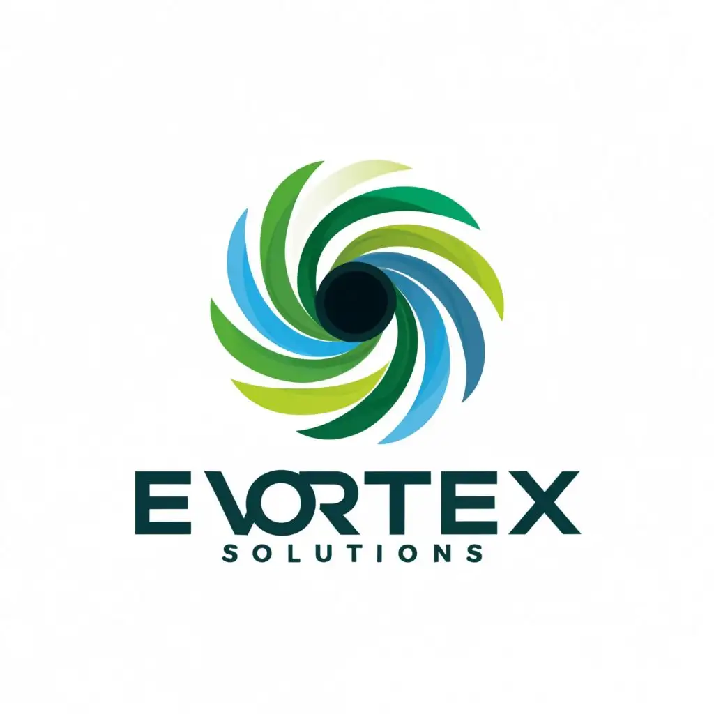 LOGO-Design-For-eVortex-Solutions-Dynamic-Vortex-Symbol-in-Trustful-Blue-Green